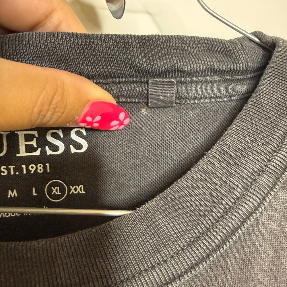Guess Charcoal Crewneck Tee with Logo - Picture 4 of 5
